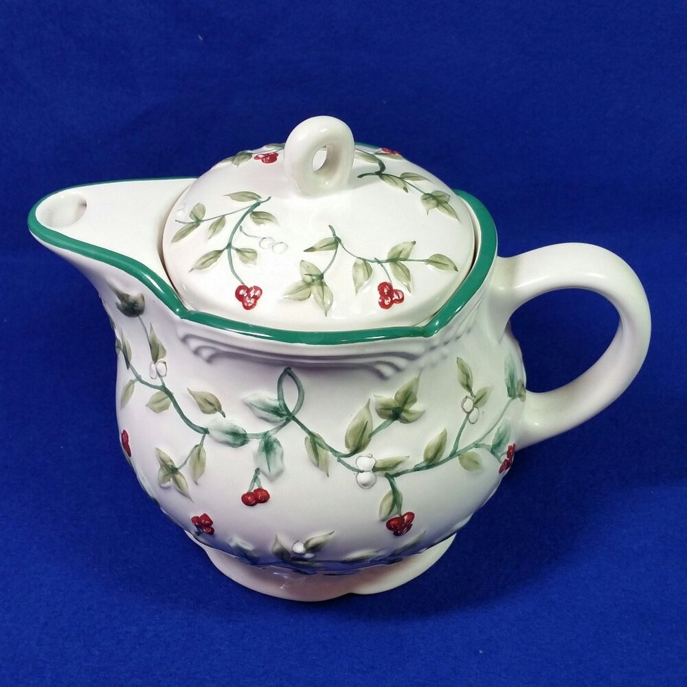 Pfaltzagraff Winterberry 4 Cup Teapot With Infuser Christmas China Backstamp